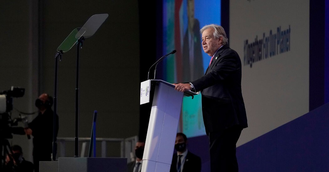 The U.N. leader warns that the world faces a ‘climate catastrophe.’