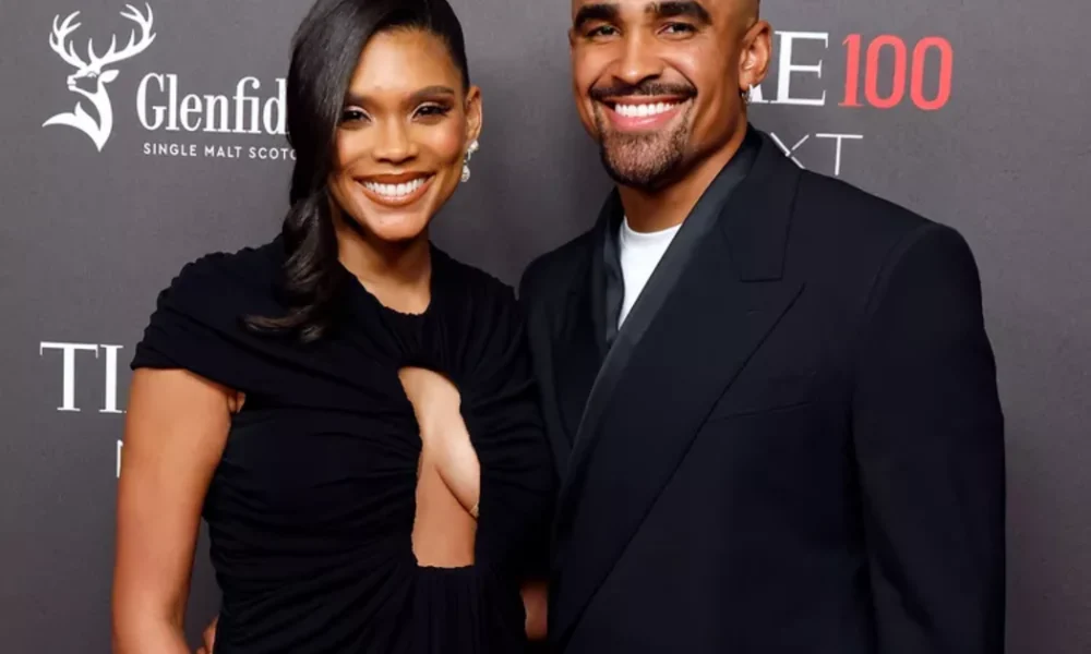 Jalen Hurts and his wife, Bry Burrows
