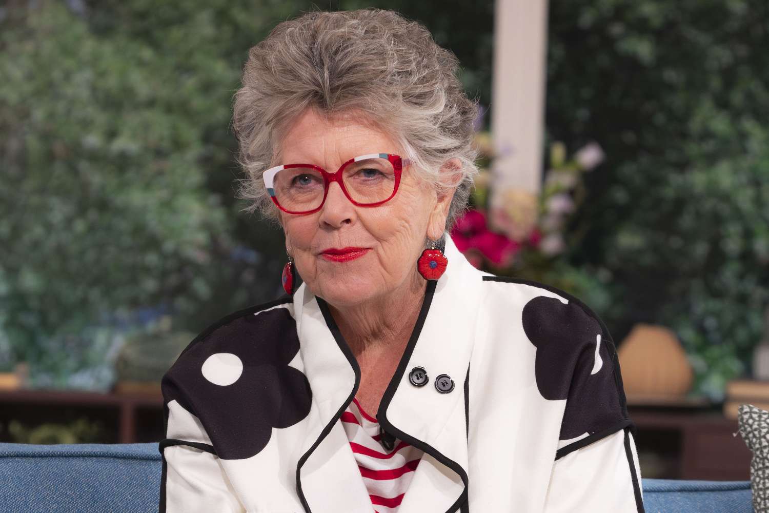Prue Leith being interviewed on a daytime TV show, sharing her experience with weight-loss jabs and career insights.