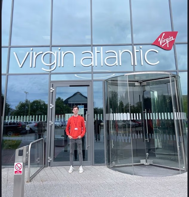 Georgie Buxton, 23, shared a picture after starting the job at Virgin Atlantic in 2024