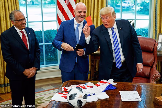 Donald Trump has denied any knowledge of Gianni Infantino's plan to sell off the World Cup