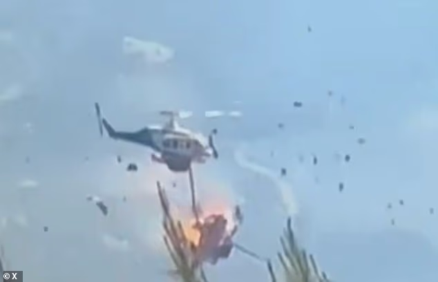 Two helicopters have crashed into each other while fighting wildfires in Greece