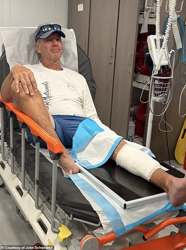 Wife moaned at husband to 'stop fooling around' while swimming with sharks on Bahamas vacation...not realizing that one of the predators was ATTACKING him