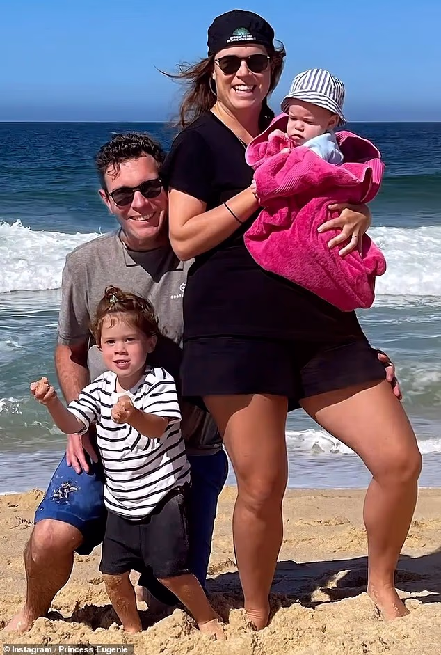 Princess Eugenie and her husband Jack Brooksbank (pictured with their sons, Ernest and August, have announced the birth of their baby daughter