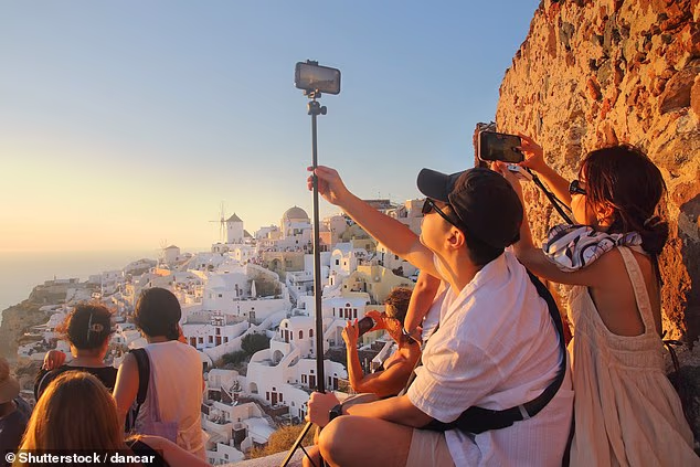 The wealthy left Santorini 'years ago' according to British-born entrepreneur Gary Ashworth who says the selfie culture has ruined the Greek Island