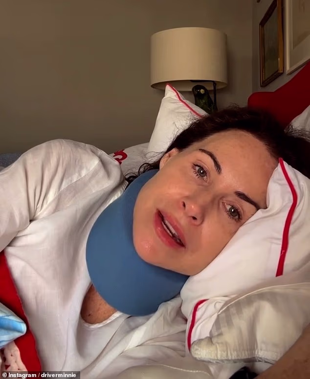 Emotional Minnie Driver revealed she was involved in a 'bad car accident' in France and said in a video post on Instagram on Thursday that she is 'so grateful to be alive'